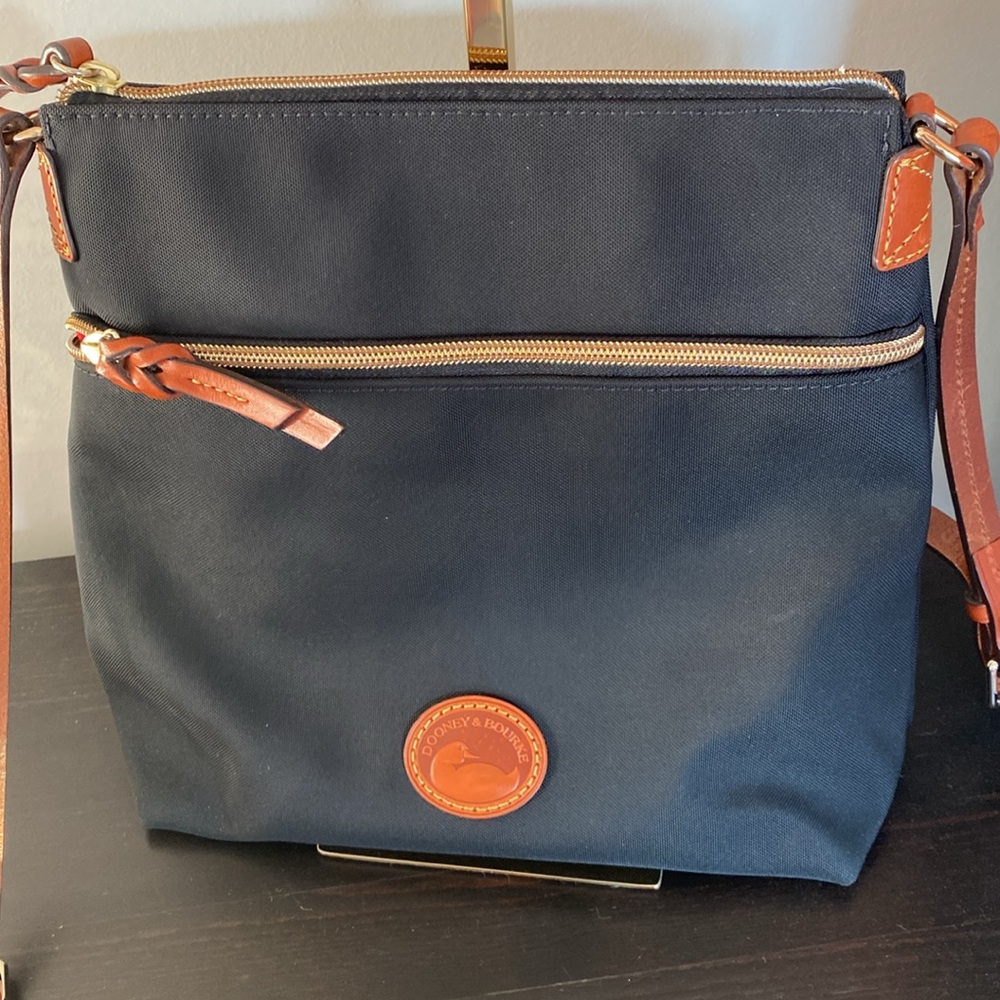 Dooney & Bourke Black and Brown Nylon Crossbody